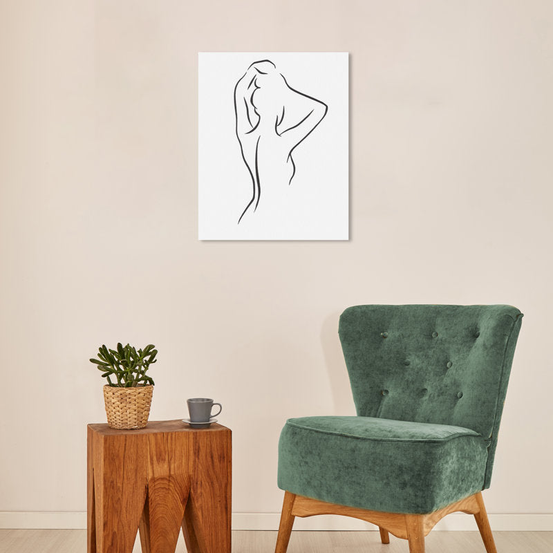 Elegant Woman Silhouette Oil Painting for Modern Home Decor
