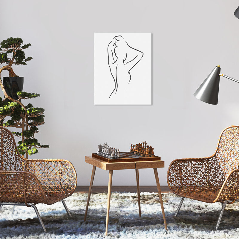 Elegant Woman Silhouette Oil Painting for Modern Home Decor