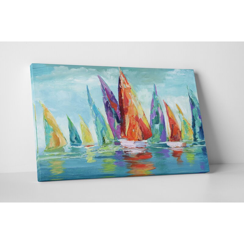 Vibrant Sailing Colors on a Serene Water Canvas