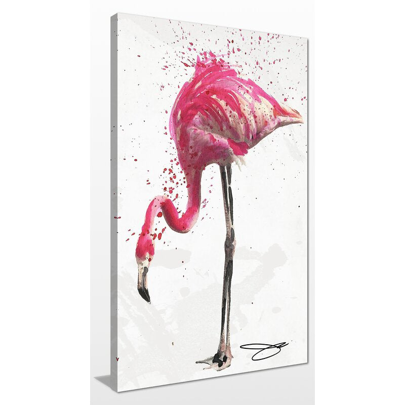 Elegant Pink Flamingo Oil Painting for Modern Home Decor