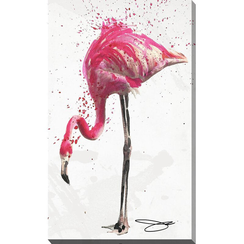 Elegant Pink Flamingo Oil Painting for Modern Home Decor