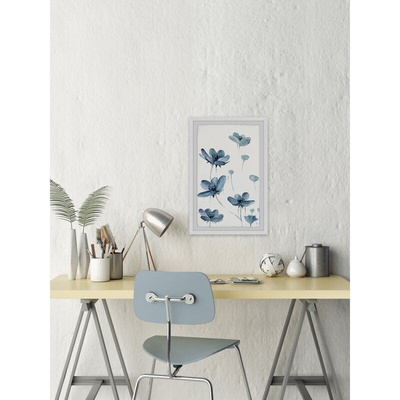 Serene Blue Floral Oil Painting for Elegant Home Decor