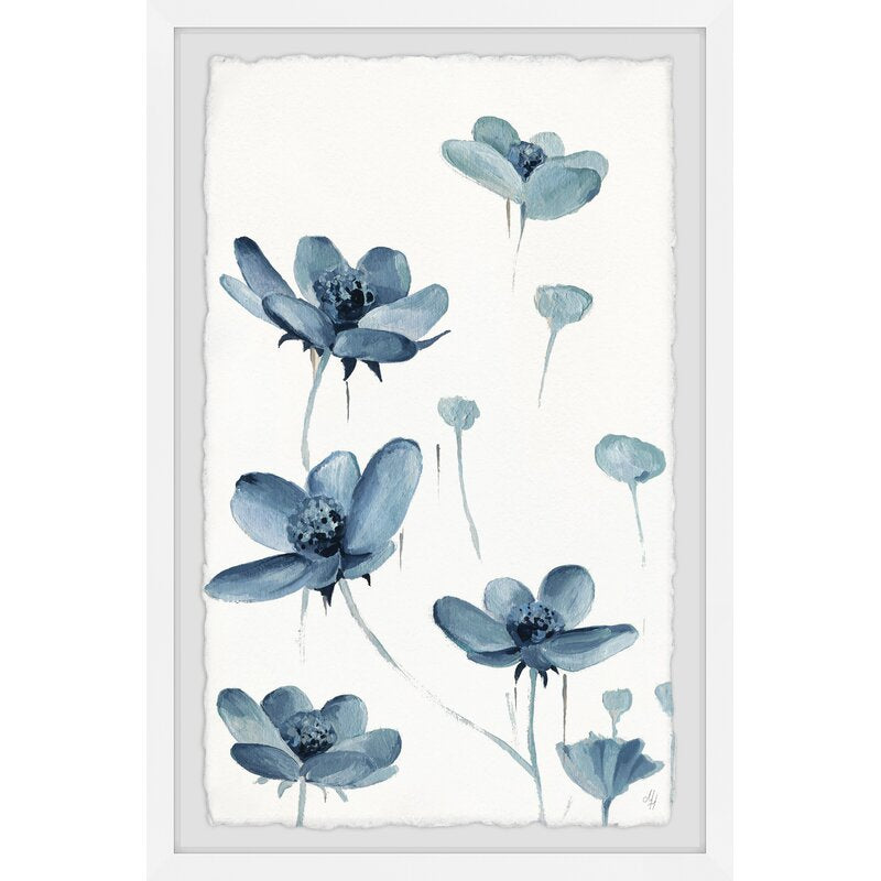 Serene Blue Floral Oil Painting for Elegant Home Decor