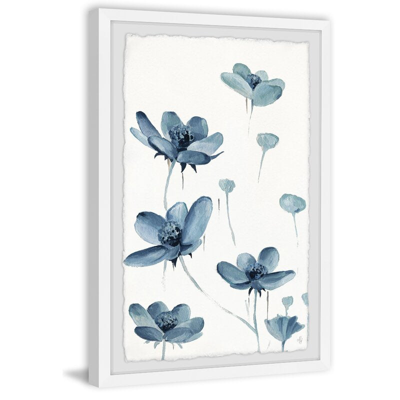 Serene Blue Floral Oil Painting for Elegant Home Decor
