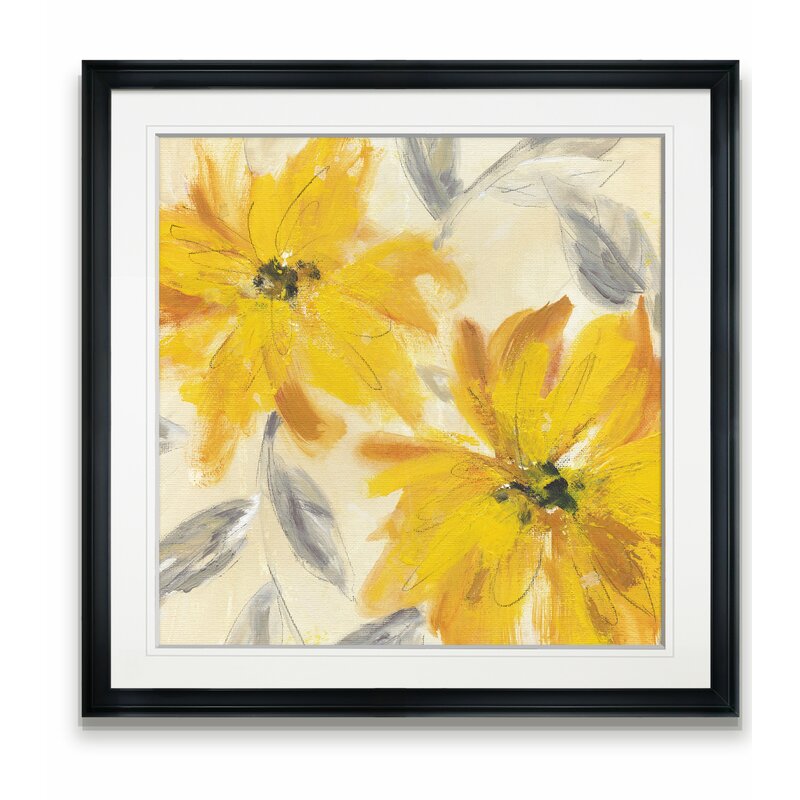 Vibrant Yellow Floral Abstract Oil Painting for Bright Home Décor