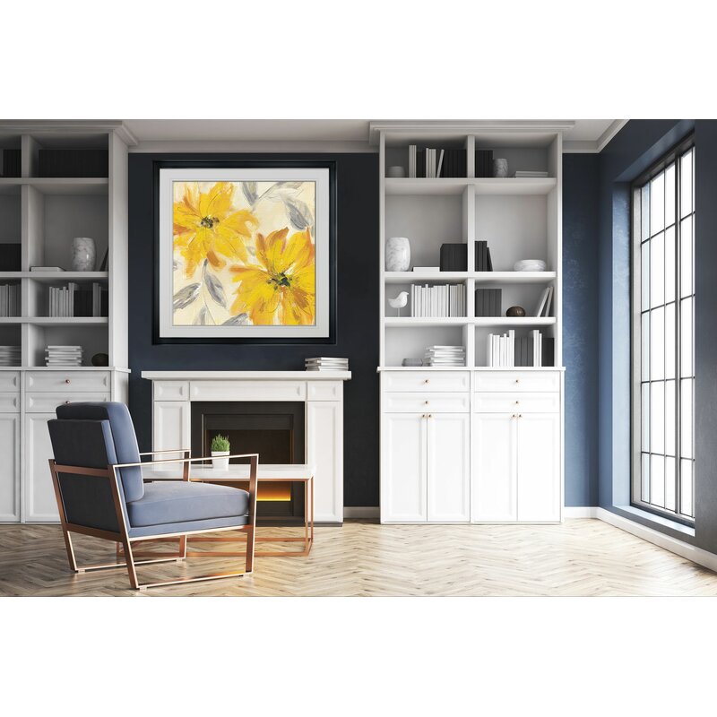 Vibrant Yellow Floral Abstract Oil Painting for Bright Home Décor