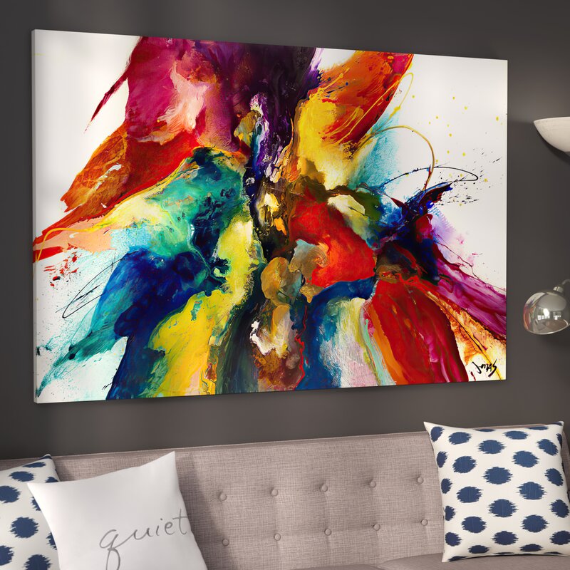 Vibrant Abstract Fusion Oil Painting for Modern Home Decor