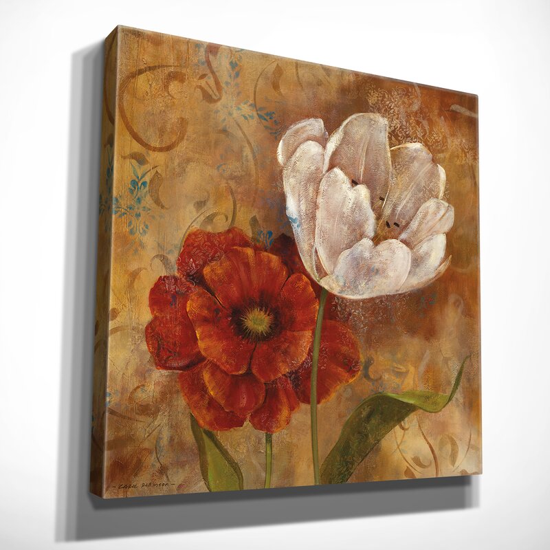 Elegant Floral Harmony in Oil – Stunning White and Red Flower Painting