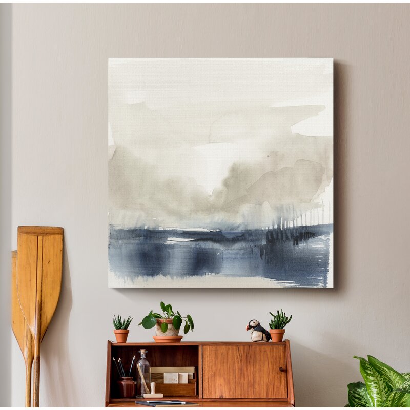 Serene Coastal Fog Landscape Oil Painting for Modern Home Décor