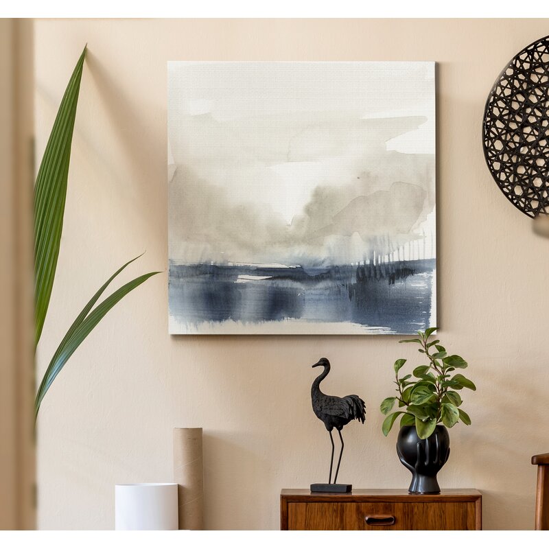 Serene Coastal Fog Landscape Oil Painting for Modern Home Décor