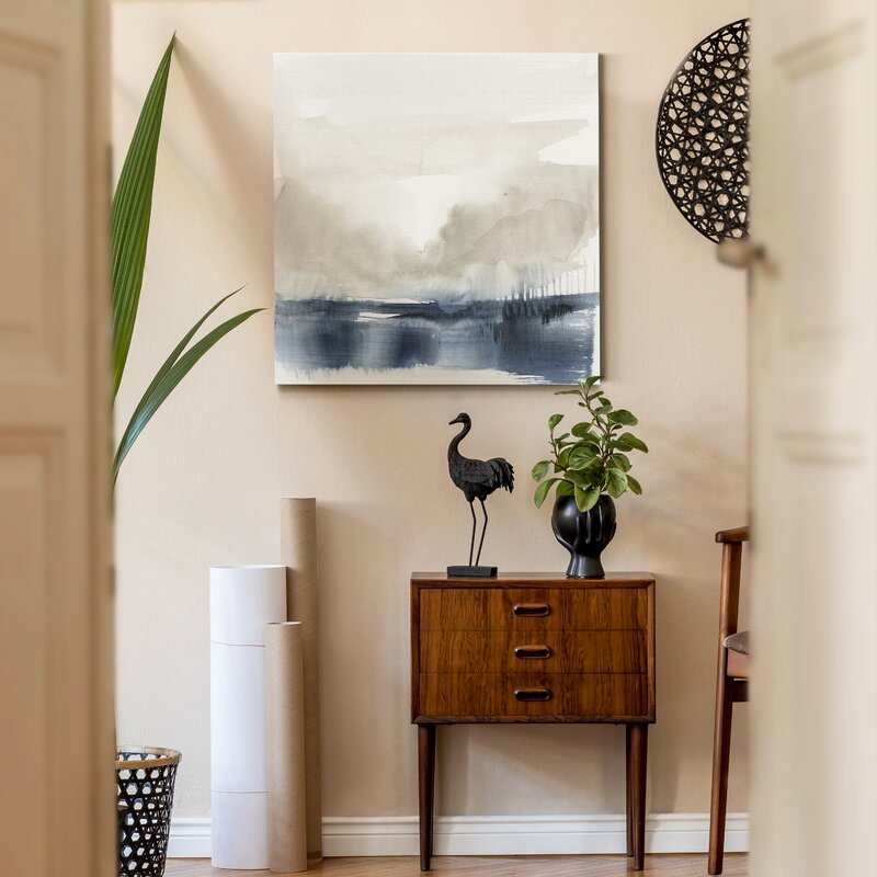 Serene Coastal Fog Landscape Oil Painting for Modern Home Décor
