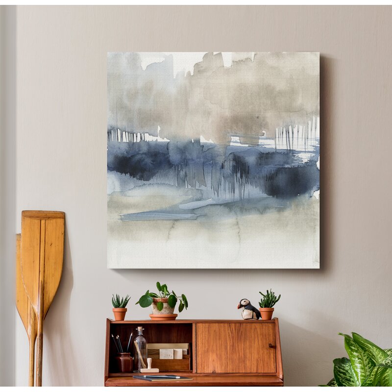 Serene Coastal Landscape Oil Painting with Mist and Horizon Depth