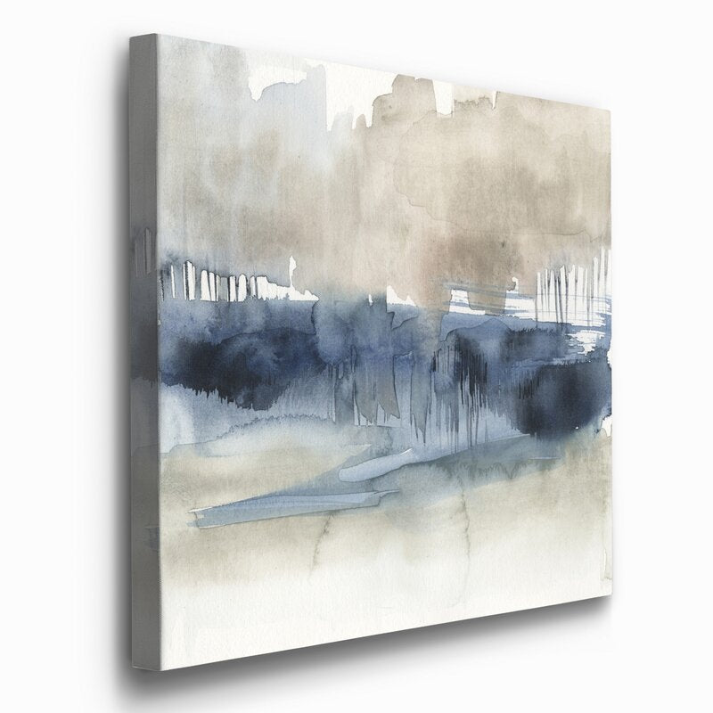 Serene Coastal Landscape Oil Painting with Mist and Horizon Depth