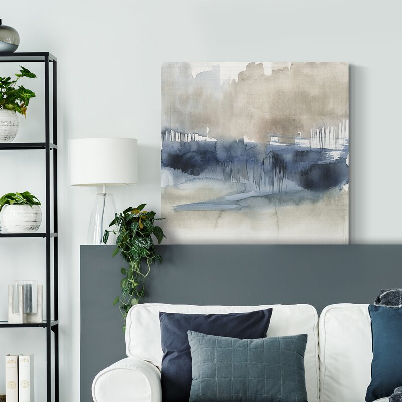 Serene Coastal Landscape Oil Painting with Mist and Horizon Depth