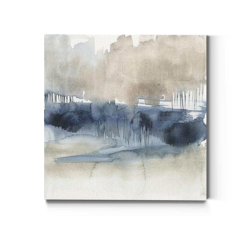 Serene Coastal Landscape Oil Painting with Mist and Horizon Depth