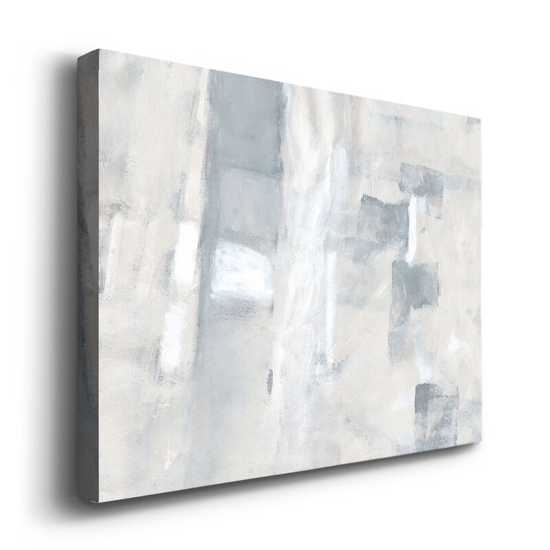 Serene Coastal Fogscape Abstract Oil Painting for Modern Home Decor