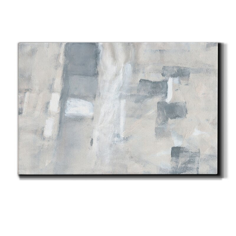 Serene Coastal Fogscape Abstract Oil Painting for Modern Home Decor