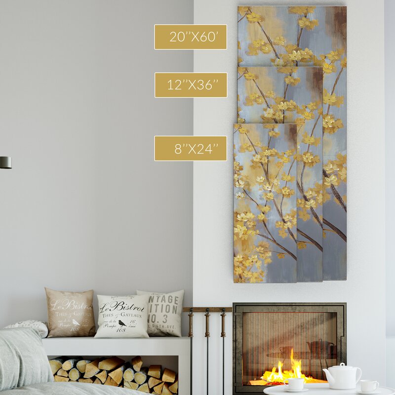 Elegant Forsythia Garden Oil Painting - Bright Floral Art for Home Décor