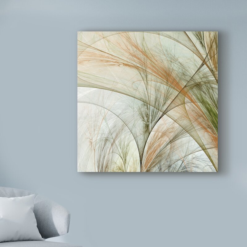 Fractal Grass Abstract Oil Painting for Modern Home Decor