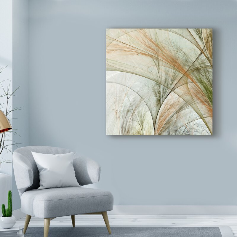 Fractal Grass Abstract Oil Painting for Modern Home Decor