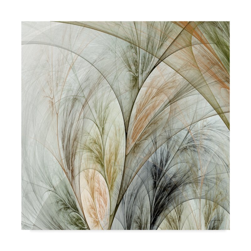 Fractal Grass Abstract Oil Painting for Modern Home Decor