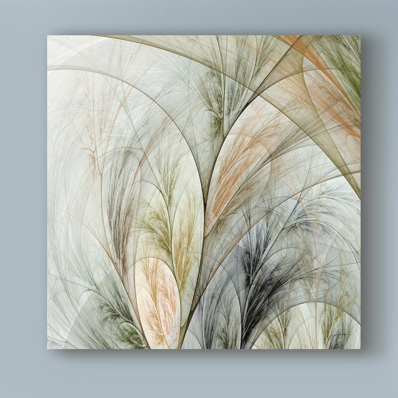 Fractal Grass Abstract Oil Painting for Modern Home Decor