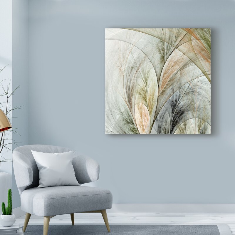 Fractal Grass Abstract Oil Painting for Modern Home Decor