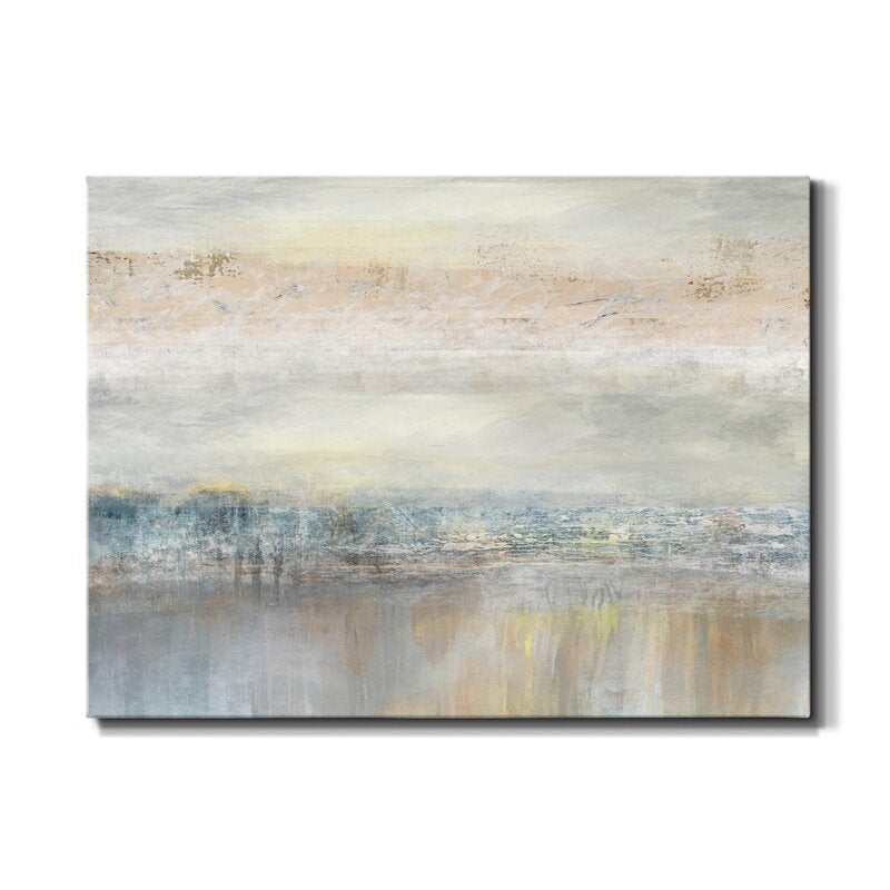 Serene Landscape in Soft Hues - Tranquil Oil Painting for Modern Decor