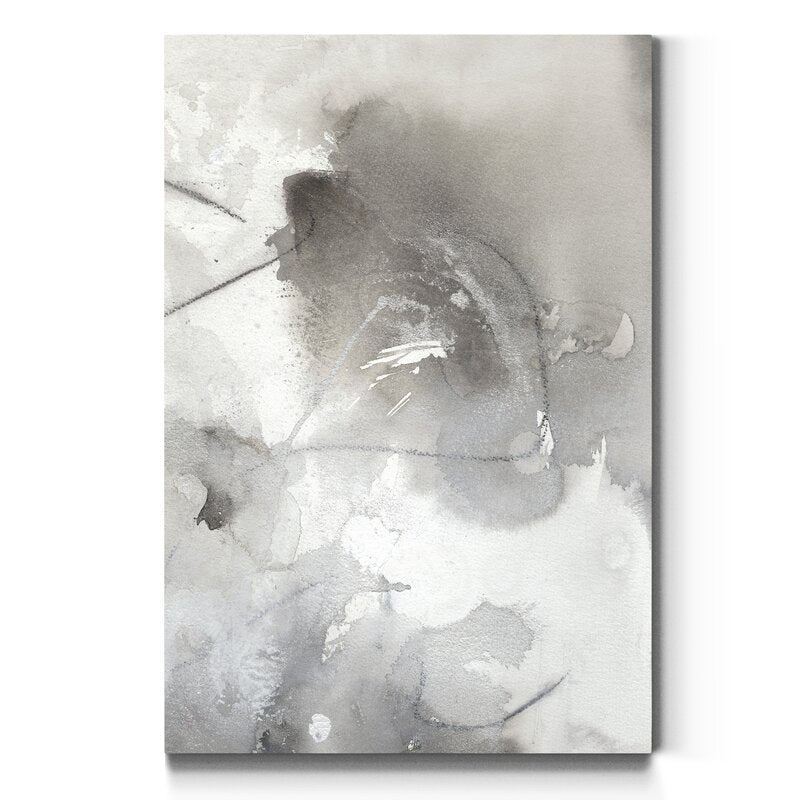 Elegant Abstract Grey Garden Parterre Oil Painting for Contemporary Home Decor