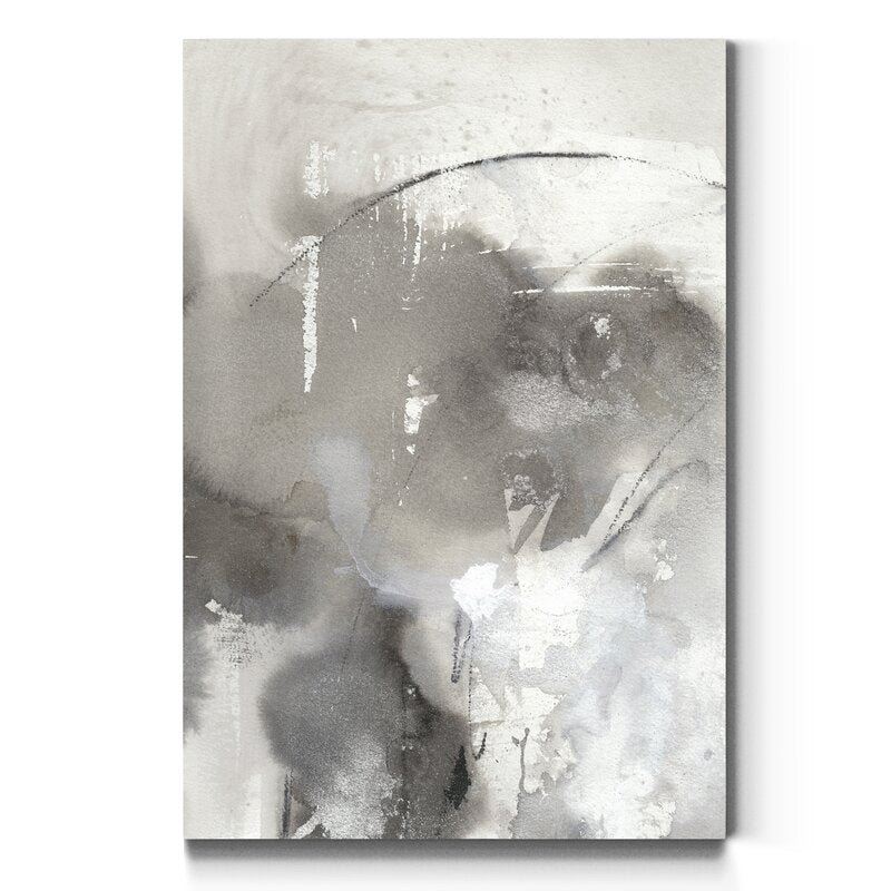 Elegant Abstract Oil Painting for Modern Home Décor in Grayscale Tones