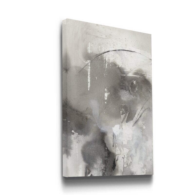 Elegant Abstract Oil Painting for Modern Home Décor in Grayscale Tones