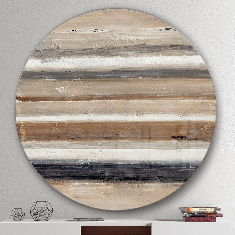 Natural Balance Geometric Circle Oil Painting for Modern Home Décor