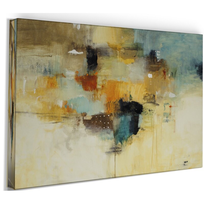 Abstract Serenity: Modern Oil Painting with Warm Tones and Textured Layers