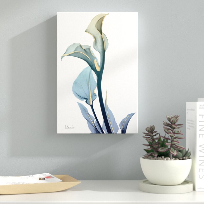 Elegant Gold Accented Calla Lily Oil Painting for Modern Home Decor