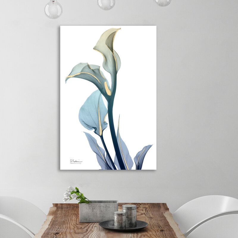 Elegant Gold Accented Calla Lily Oil Painting for Modern Home Decor