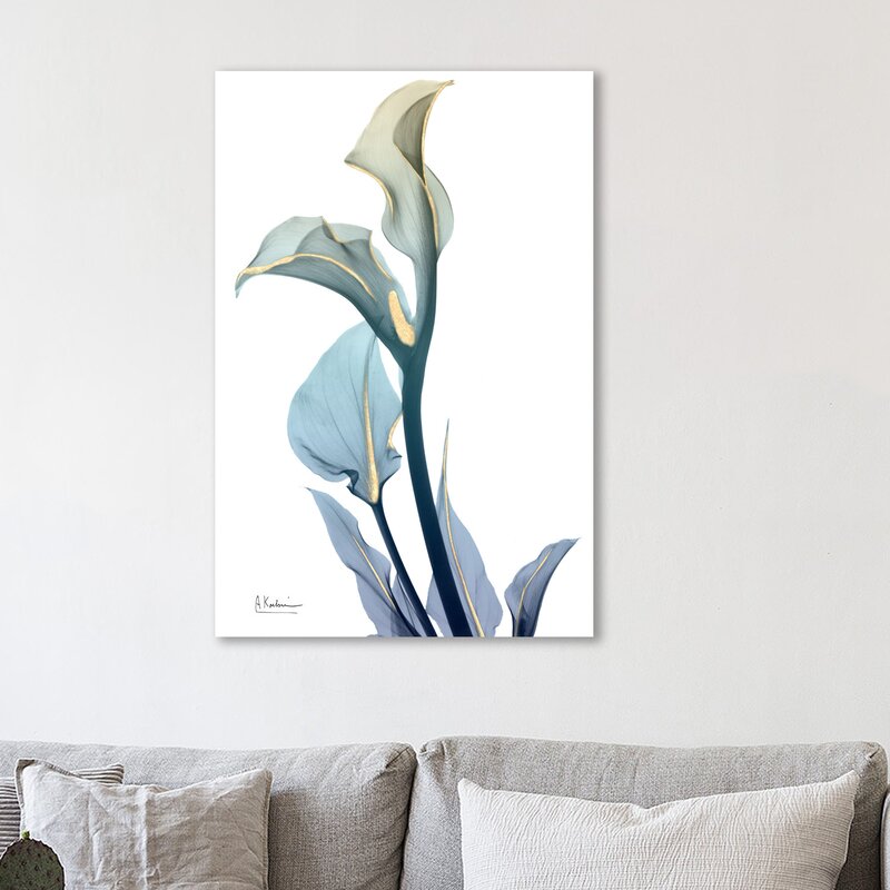 Elegant Gold Accented Calla Lily Oil Painting for Modern Home Decor
