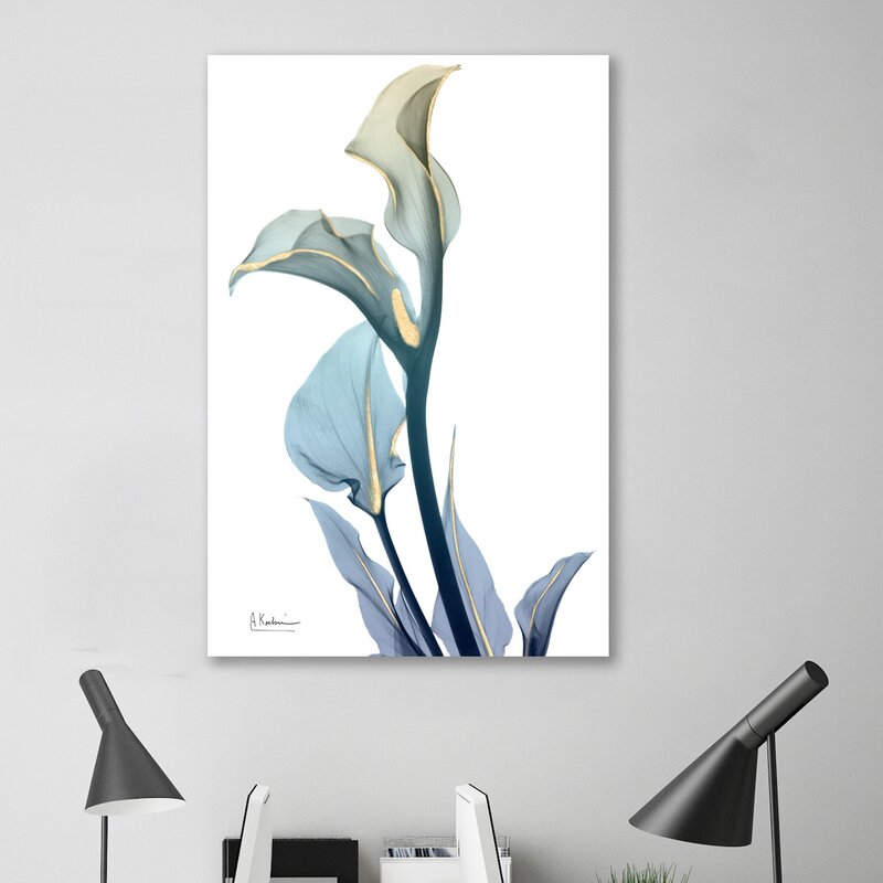 Elegant Gold Accented Calla Lily Oil Painting for Modern Home Decor
