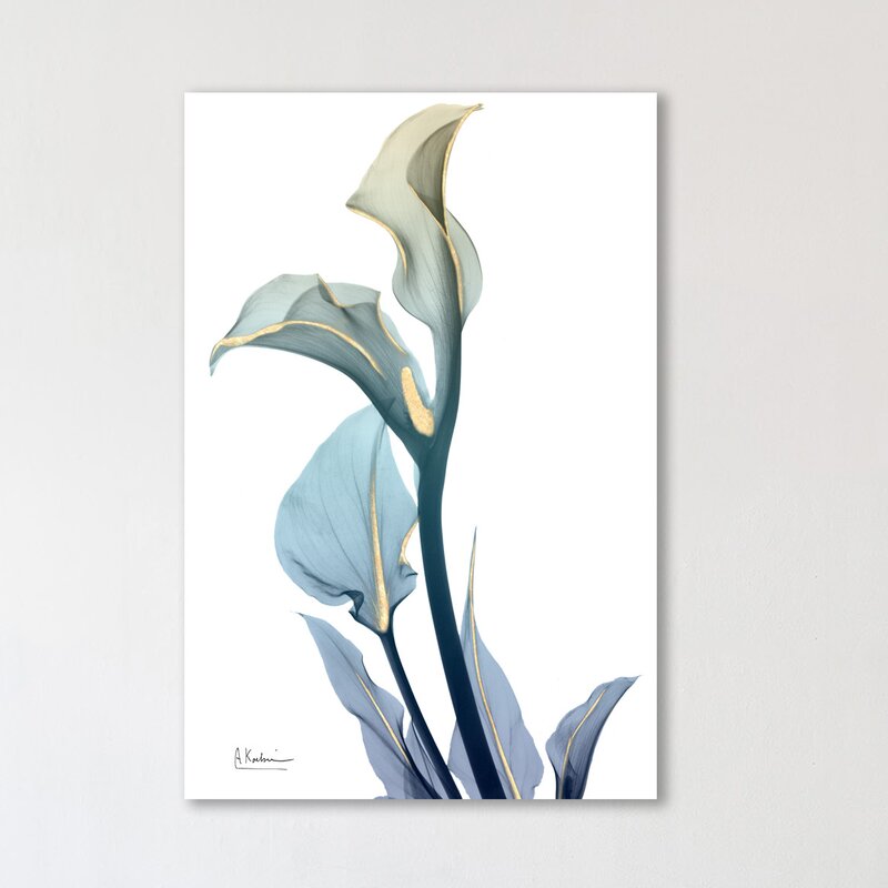 Elegant Gold Accented Calla Lily Oil Painting for Modern Home Decor