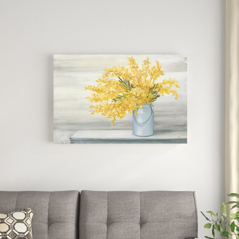Vibrant Yellow Flower Bouquet Oil Painting - Rustic Floral Art Print for Home Decor