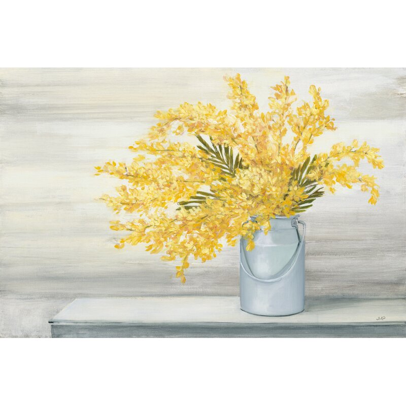 Vibrant Yellow Flower Bouquet Oil Painting - Rustic Floral Art Print for Home Decor