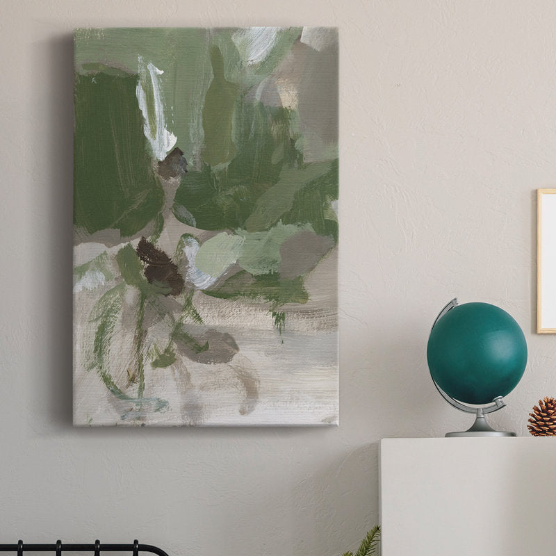 Abstract Green Tea Oil Painting for Modern Home Decor