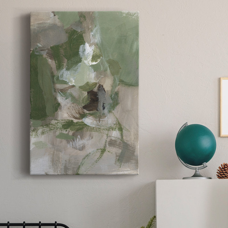Elegant Green Abstract Oil Painting for Modern Home Decor