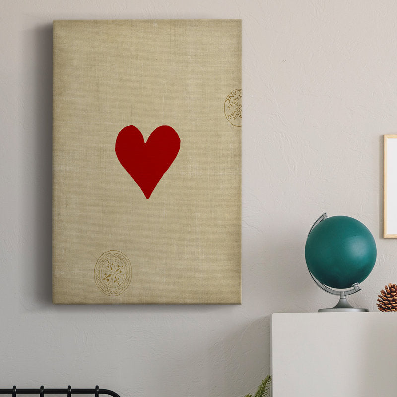 Bold Red Heart Abstract Oil Painting for Modern Home Decor