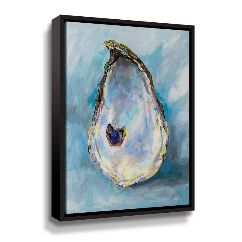 Serene Oyster: Vibrant Coastal Oil Painting for Nautical Home Decor
