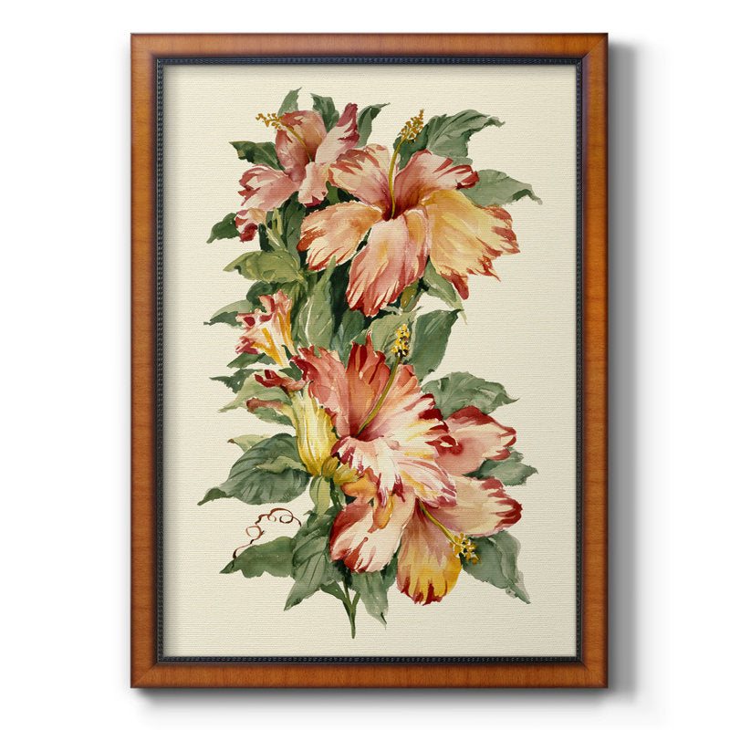Vibrant Hibiscus Floral Oil Painting Print for Home Décor and Art Lovers