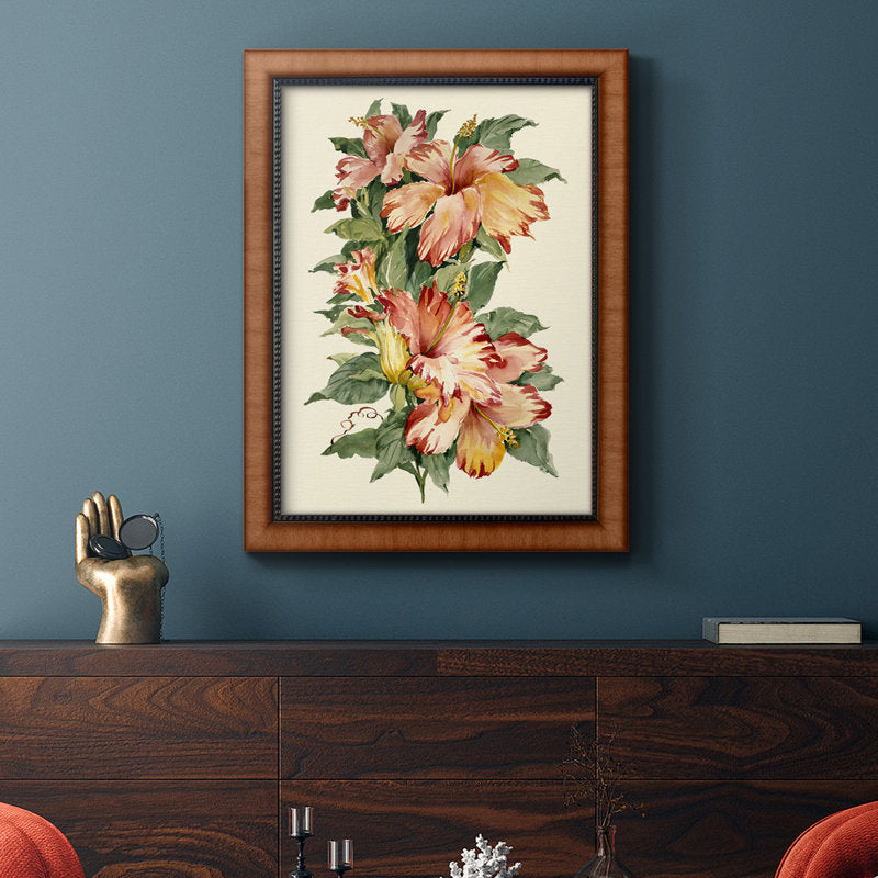 Vibrant Hibiscus Floral Oil Painting Print for Home Décor and Art Lovers