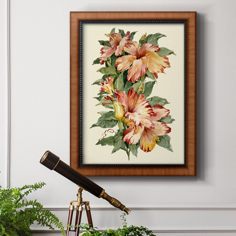 Vibrant Hibiscus Floral Oil Painting Print for Home Décor and Art Lovers