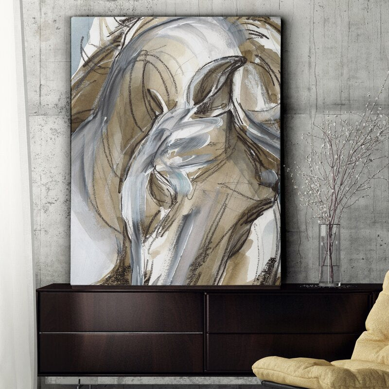 Abstract Horse Art - Elegant Expressionist Oil Painting for Modern Decor