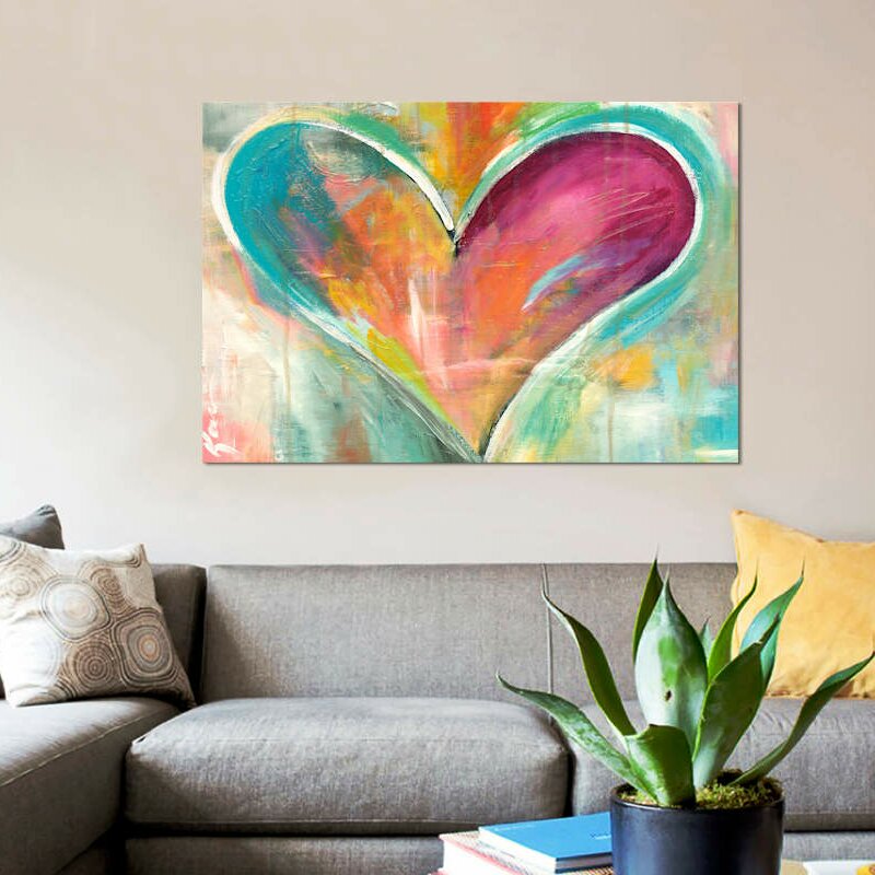 Vibrant Heart Abstract Oil Painting