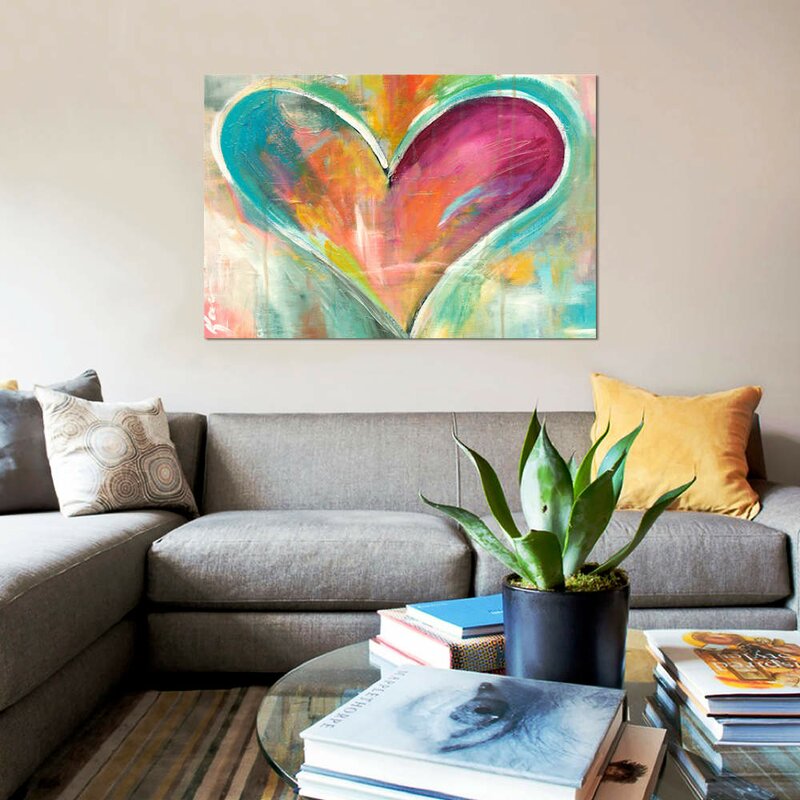 Vibrant Heart Abstract Oil Painting